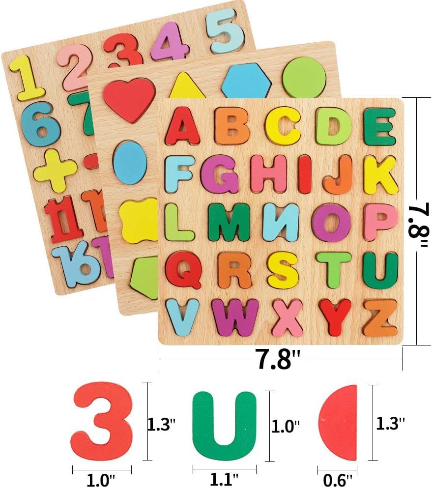 Shipra Play House 3 Set of Puzzle Geomatery  Alphabate  Number board puzzle